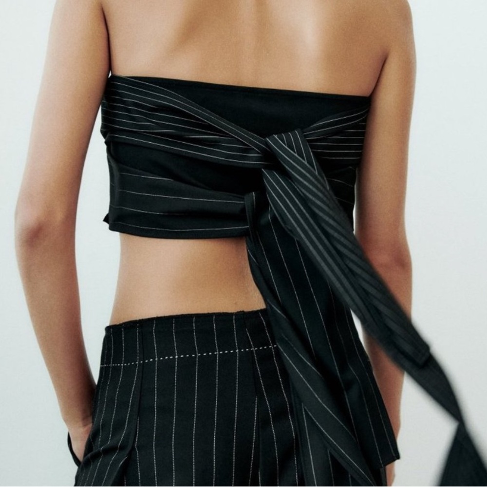 New ZARA STRAPLESS STRAIGHNECK MULTI POSITION CROP TOP - Picture 14 of 15
